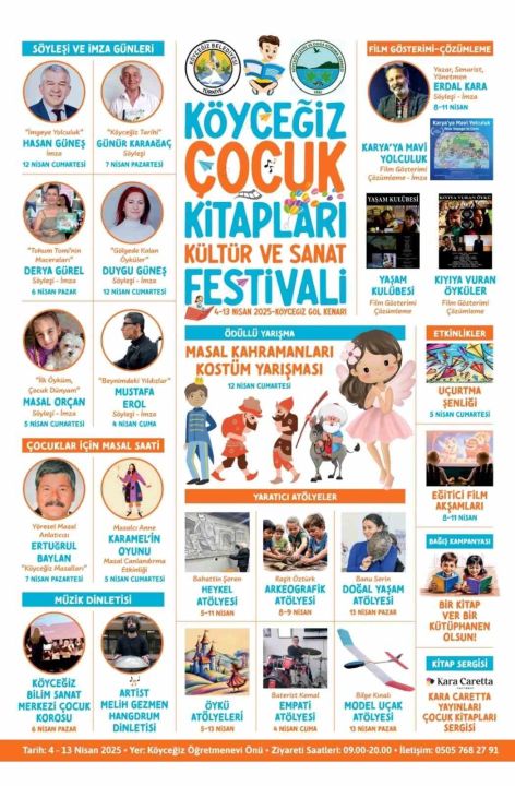 Yazarlar, Atölyeler, Tiyatrolar! Köyceğiz Çocuk Kitapları Festivali Başlıyor