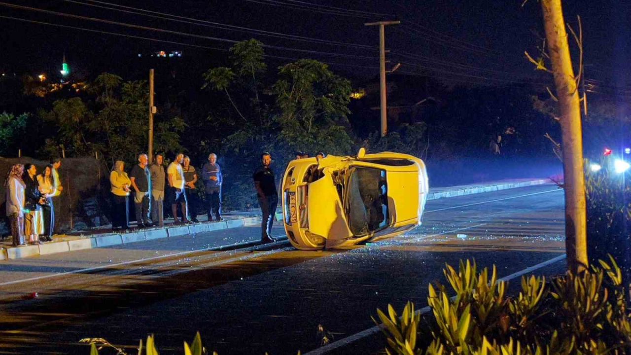 Takla atan araçtan burnu bile kanamadan çıktı