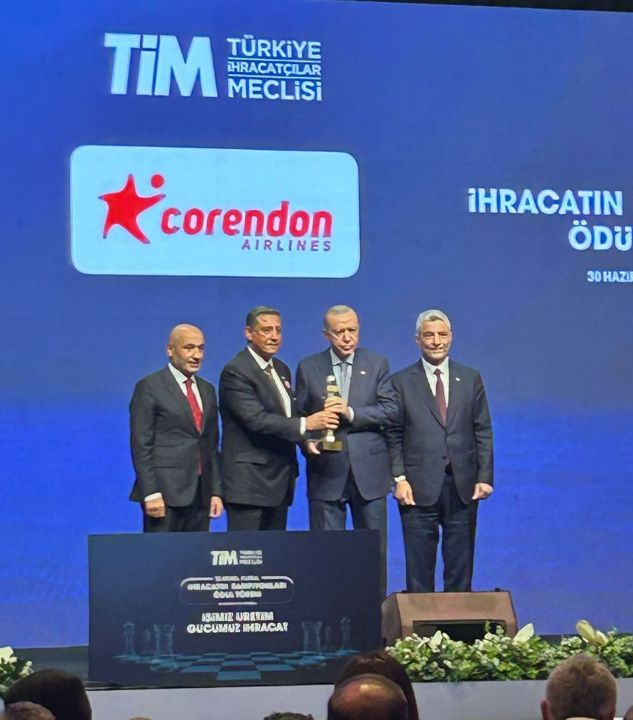 Corendon Airlines bir kez daha ihracat şampiyonları arasında