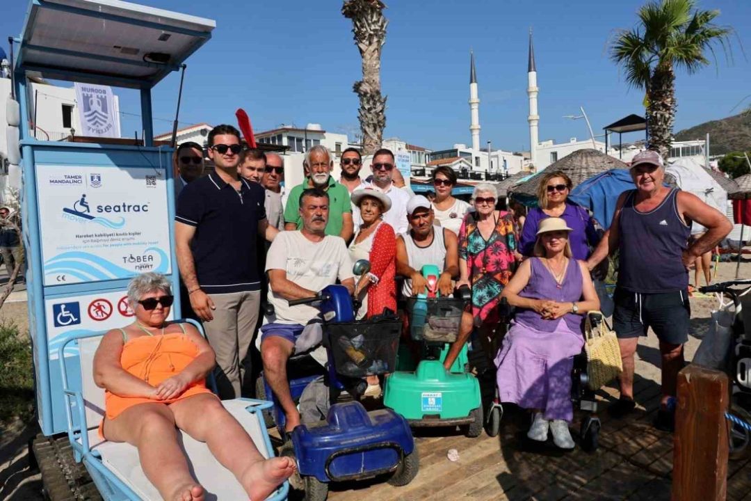 Turgutreis'de plaja raylı sistem