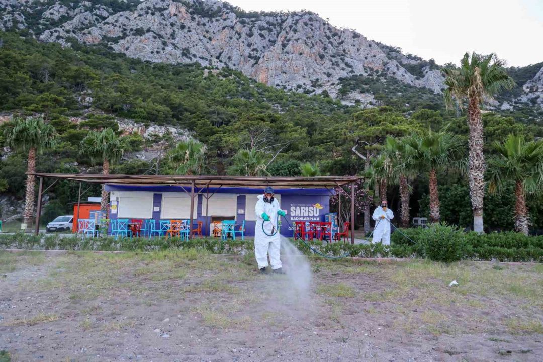 Antalya’da haşerelere karşı mücadele çalışmaları mesire alanlarında da sürüyor