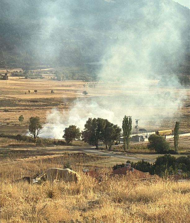 Yeşilova’da arazi yangını