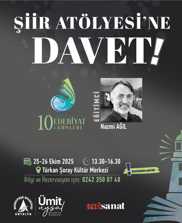 Antalya Edebiyat Günleri atölyelerine son başvuru