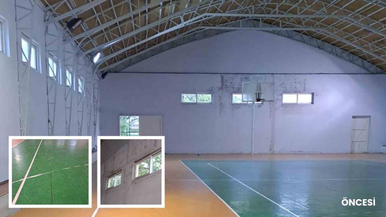 Marmaris Ortaokulu’nun spor salonu yenilendi