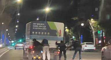 Patenli gençlerin trafikteki tehlikeli oyunu