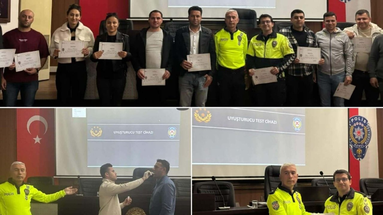 Trafik polislerine uyuşturucu test cihazı kullanım eğitimi verildi