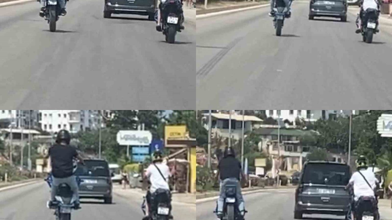 Motosikletli sürücüden D-400 karayolunda tehlikeli hareketler