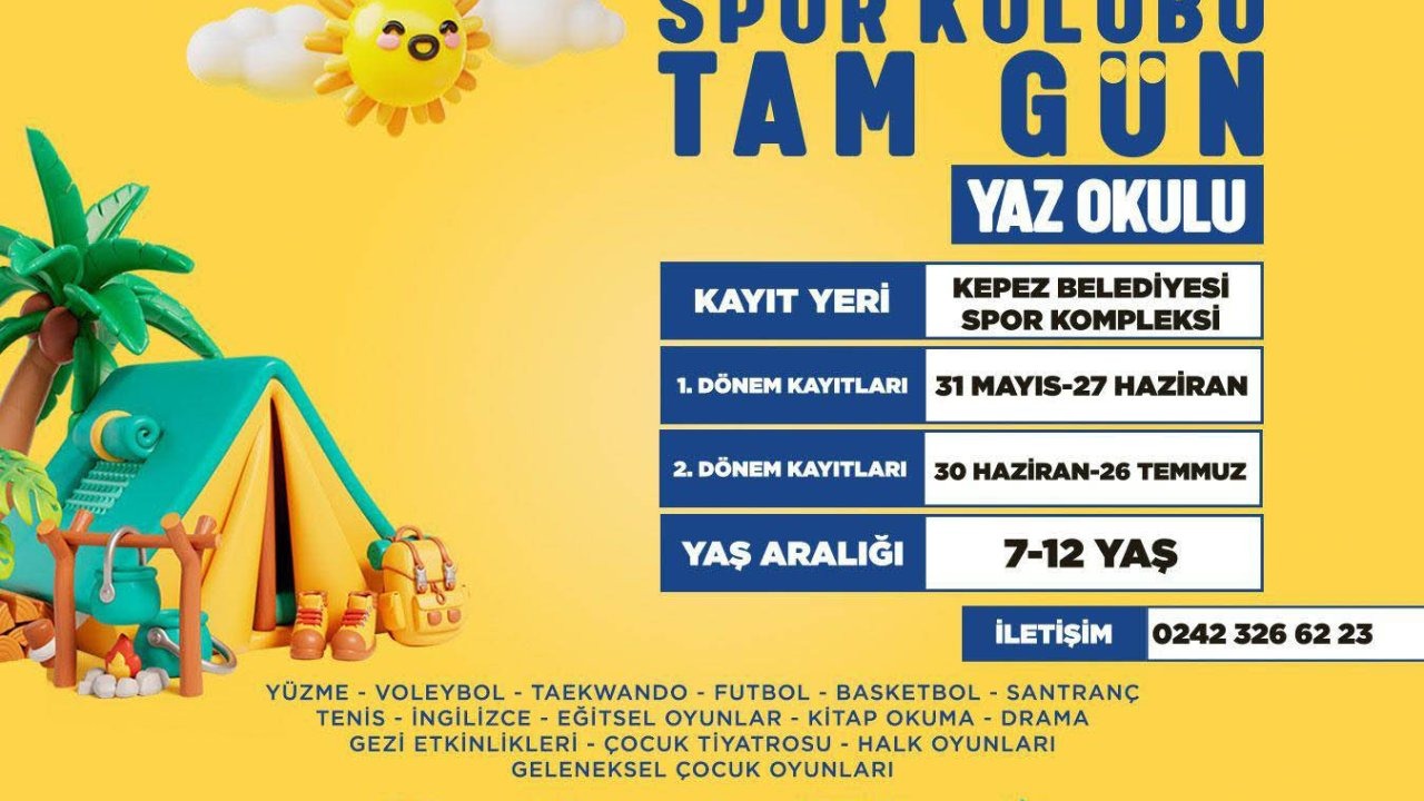 Kepez Belediyesi’nden çocuklara tam gün Yaz Okulu