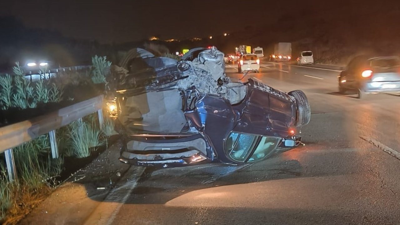 TAG Otoyolu’nda otomobil bariyerlere çarptı: 1 ölü