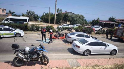 Erdemli’de 4 otomobil birbirine girdi: 1 yaralı