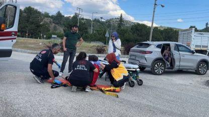 Kontrolden çıkan motosiklet devrildi, sürücü yaralandı