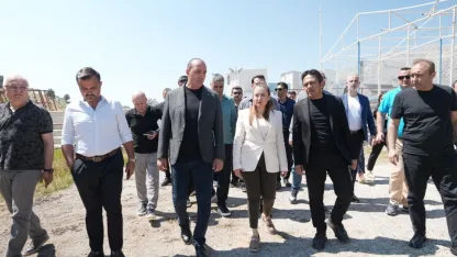 Kotan ve Özdemir, Feslikan Yağlı Pehlivan Güreşleri hazırlıklarını inceledi