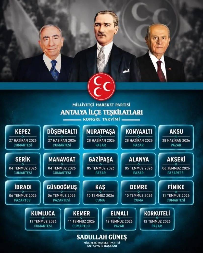 MHP Antalya’da kongre süreci başlıyor: İlçe ilçe takvim netleşti