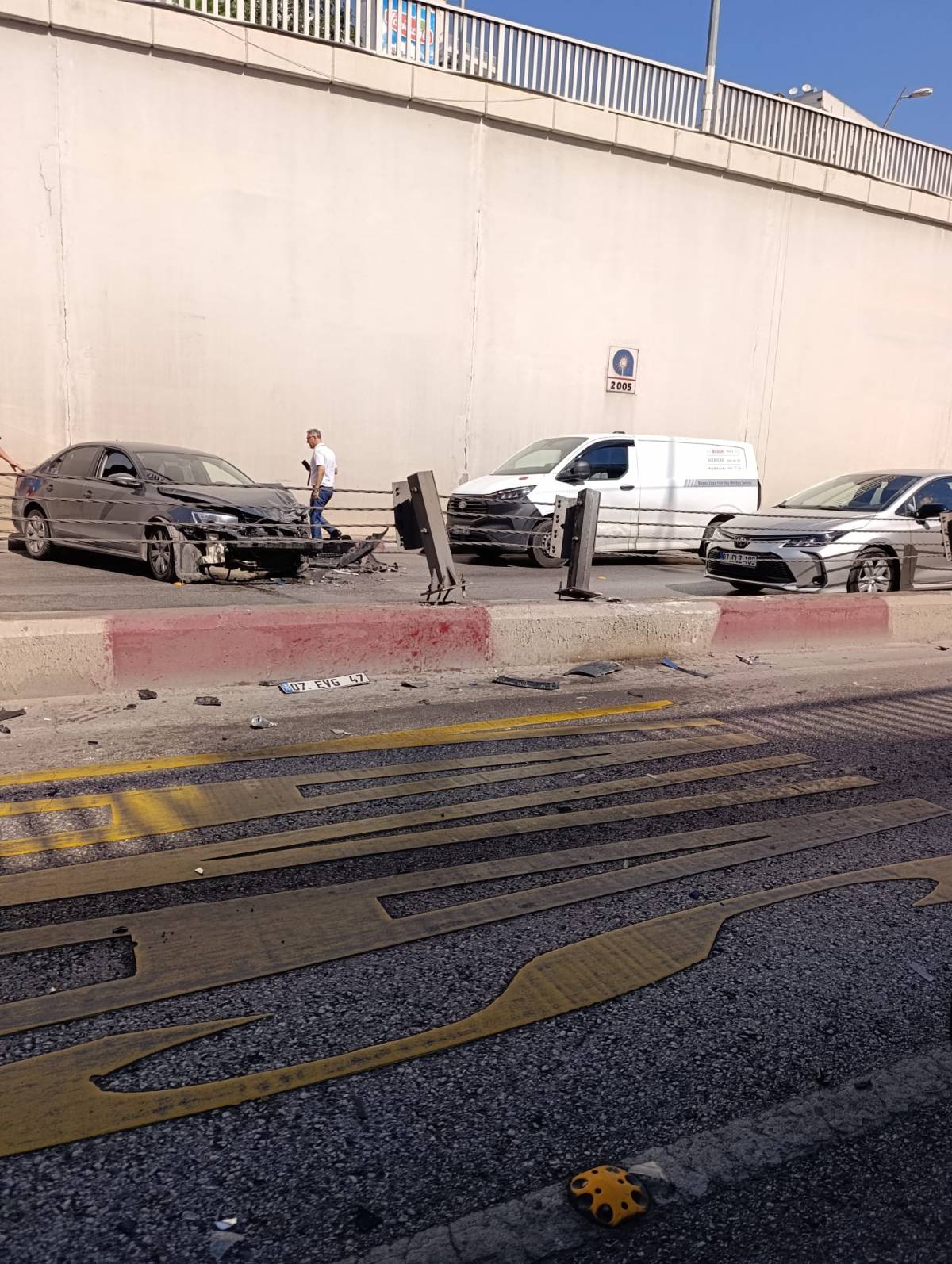 Meydan Alt Geçidi'nde maddi hasarlı trafik kazası!